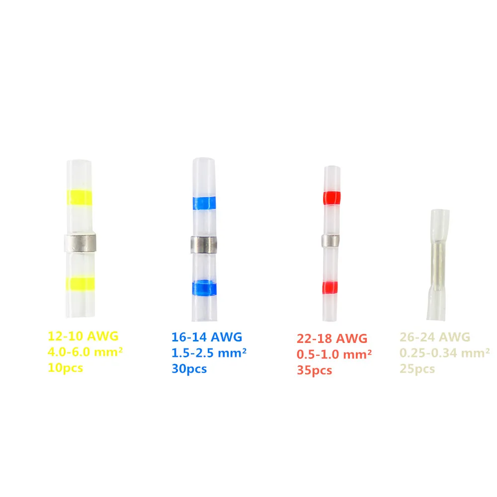 100 шт. термоусадочные клеммы для сорбирования водонепроницаемая трубка припоя