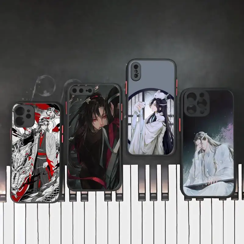 

Mo Dao Zu Shi Anime Cartoon Phone Case Black Color Matte Transparent For iPhone 13 12 11 Pro Max Mini X XR XS 7 8 Plus Cover