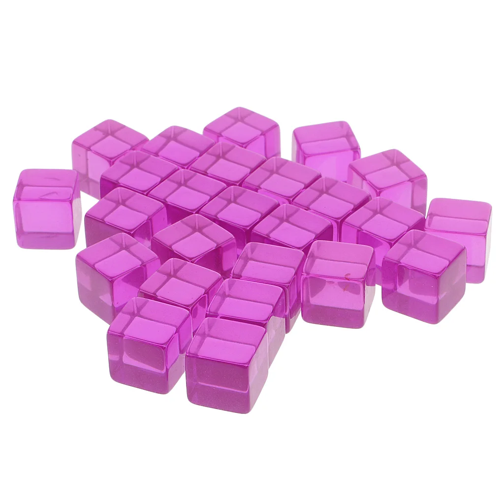 25 шт. D6 шестисторонние прозрачные пустые кубики настольная игра набор костей для