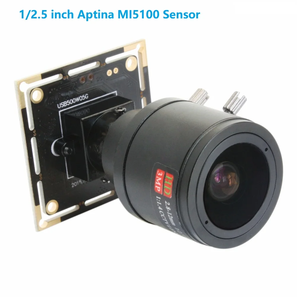 5MP варифокальный модуль веб-камеры 2592X1944 высокоскоростной Aptina MI5100 HD MJPEG 1080P 30fps USB