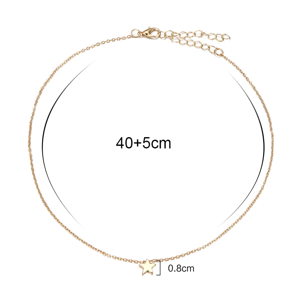 Модное ожерелье чокер со звездами женское ювелирное изделие цепочка с золотыми и