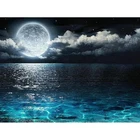 YI яркий Алмазная вышивка с Луной море полная квадратная алмазная живопись Ландшафтная мозаика с бриллиантами Стразы наборы изображений набор для рукоделия