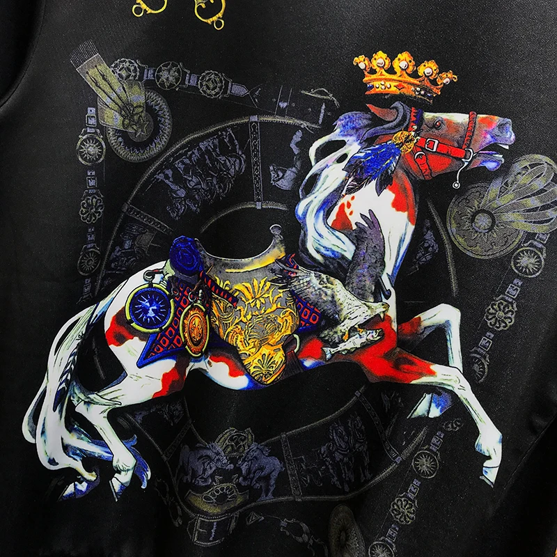 

Men's autumn European station heavy industry crown digital printing Ma Chao brand personality 2020 new long sleeve top fashion