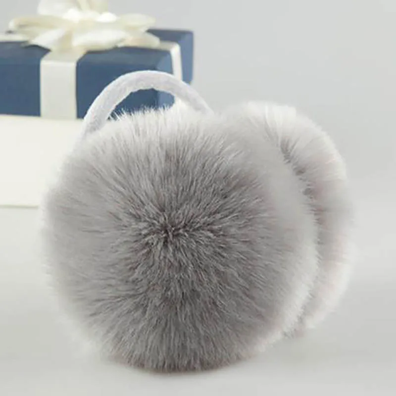 M11 Gray Calymel, зимние наушники с имитацией кроличьего меха, женские меховые наушники, Зимние теплые наушники, большие плюшевые теплые наушники для девочек и мальчиков - Цвет: M11 Gray