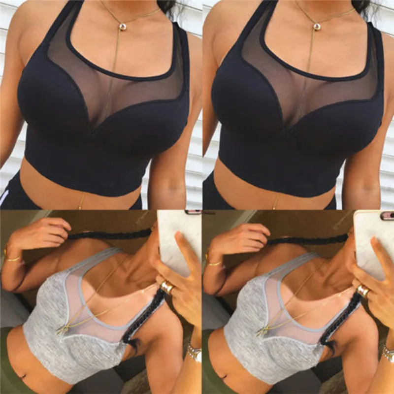 

Sexy Women Sports Bra Female Outdoor Sleeveless Fitness Gym Running Vest Tank Tops Crop Top Women Activewear Brassiere Tank Tops