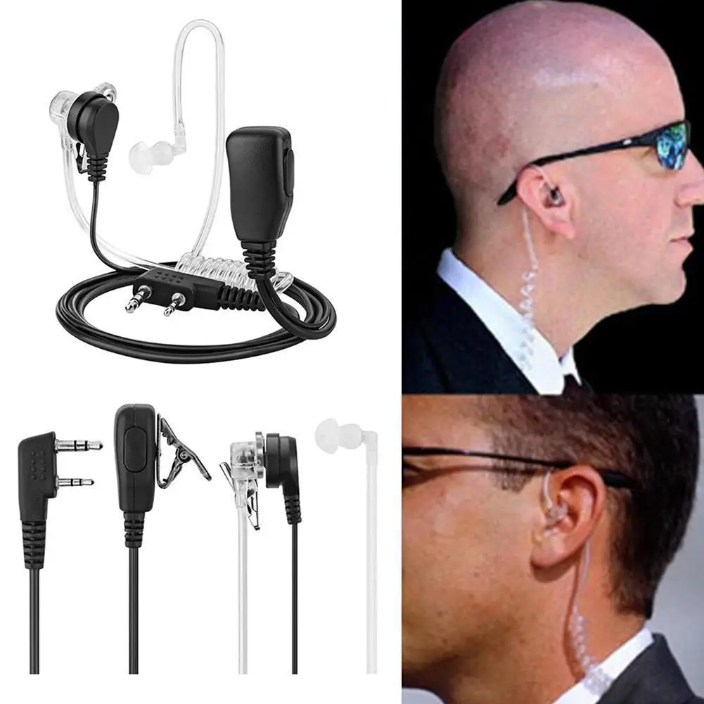 

2 Pin PTT MIC Headset Covert Acoustic Tube In-ear Earpiece For Kenwood TYT Baofeng UV-5R BF-888S CB Radio Accessories