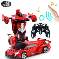37cm rc car 2 4ghz induction transformation robot cars 112 deformation electric remote control sports vehicles toy for boys a01
