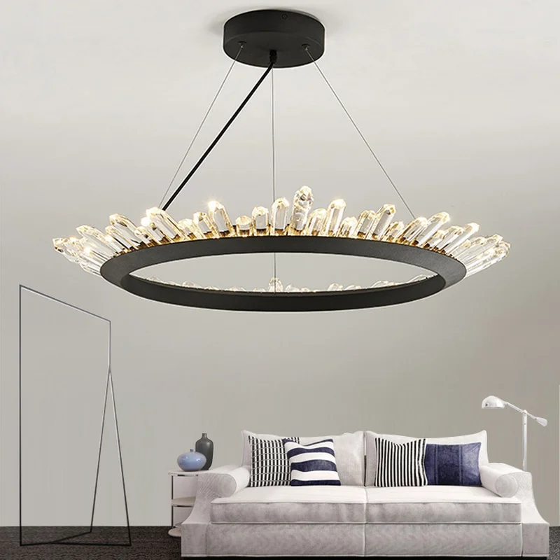 Фото Новый дизайн хрустальная люстра современный светильник для гостиной столовой