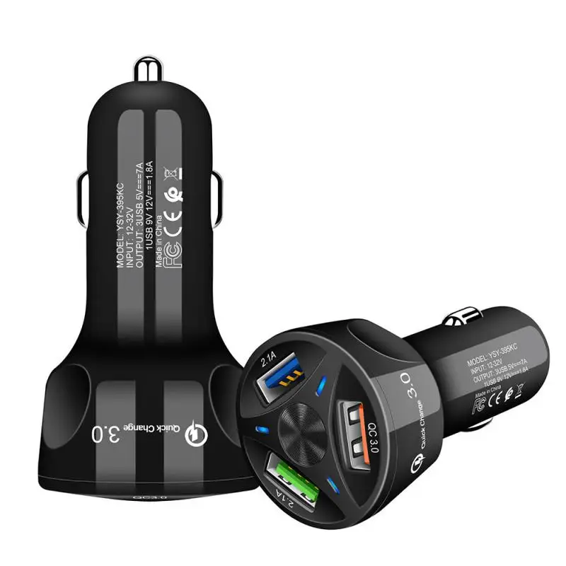 USB Автомобильное зарядное устройство QC 3 0 адаптер для IPhone11 7 8 Plus Xiaomi Samsung S8 быстрая