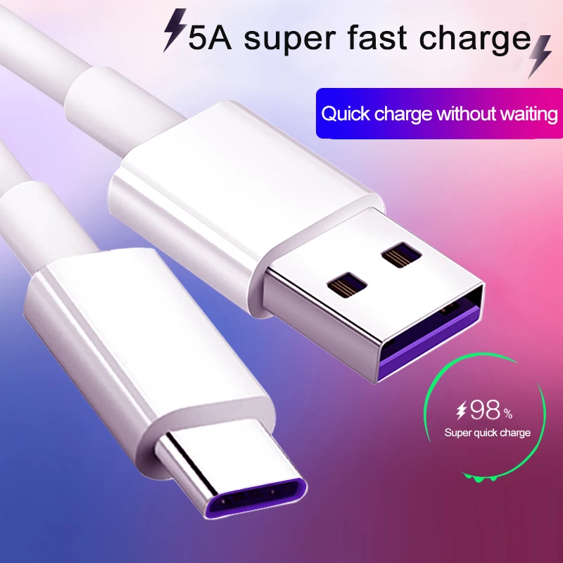 5A Type C сверхбыстрое зарядное устройство кабель для передачи данных Huawei P20/P20 Pro/Mate