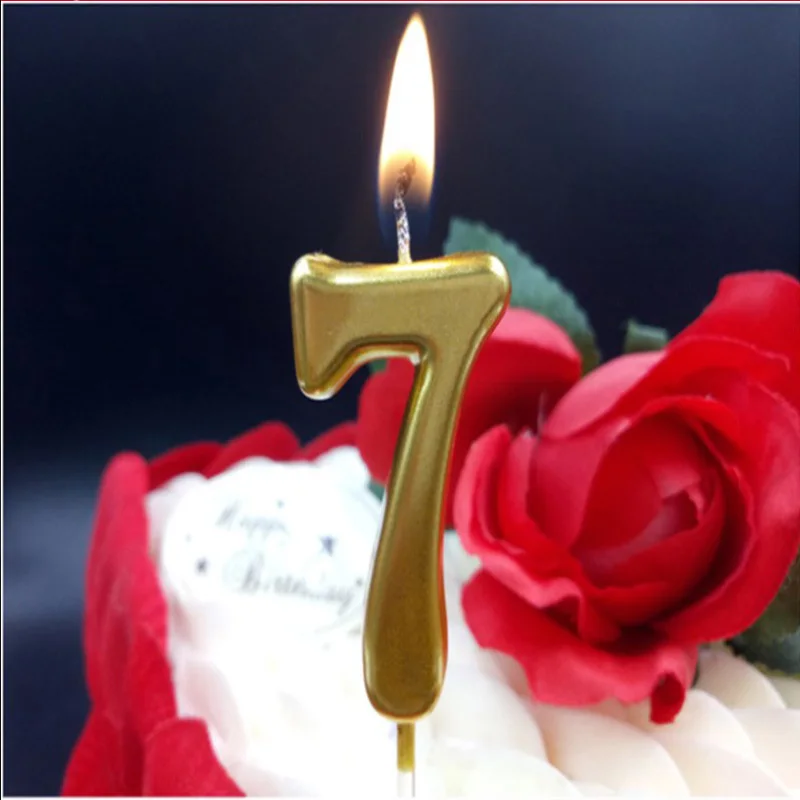 Сверкающие цифровые мини свечи на день рождения детский Принц принцесса