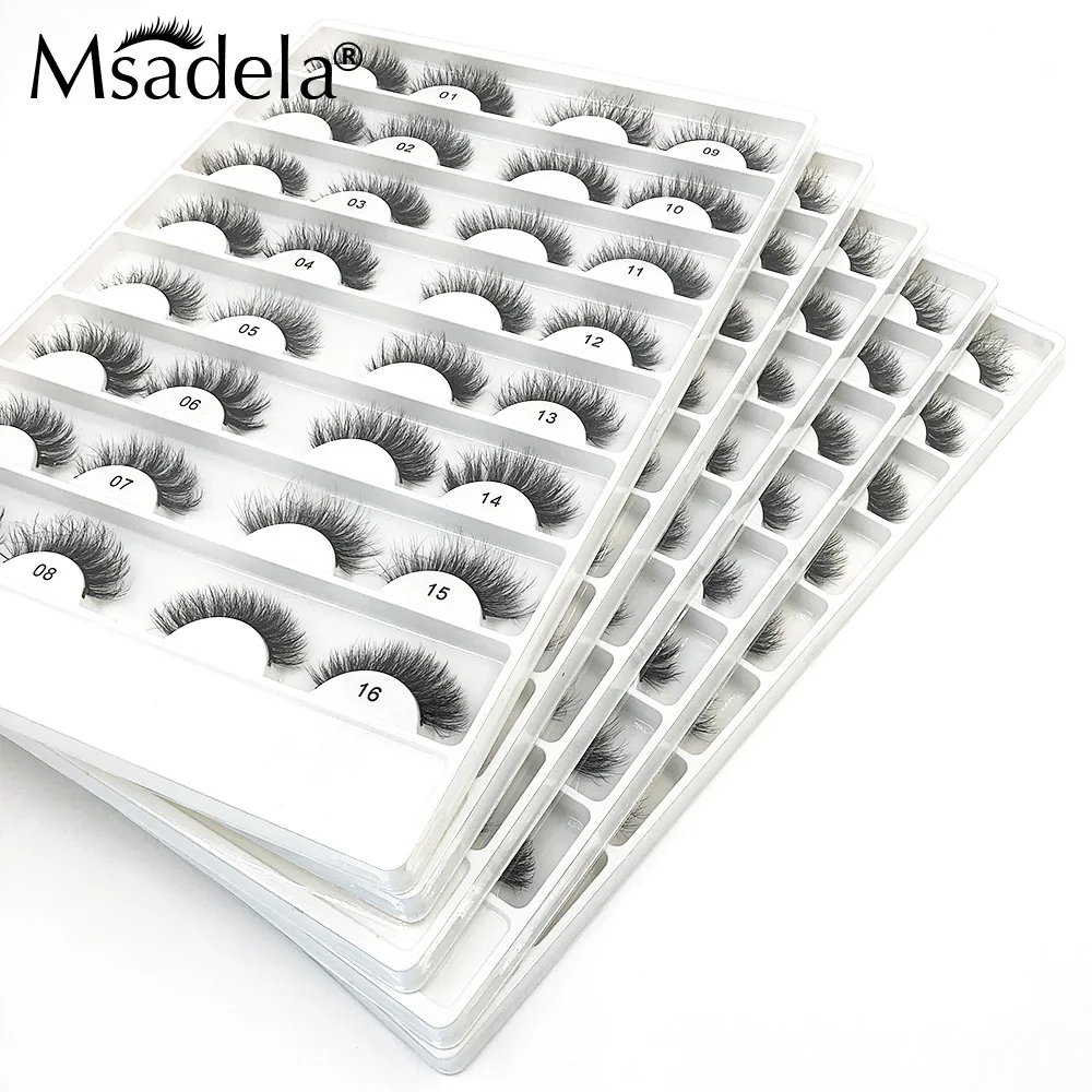 

16 пар/лоток, натуральные накладные ресницы, 15 мм