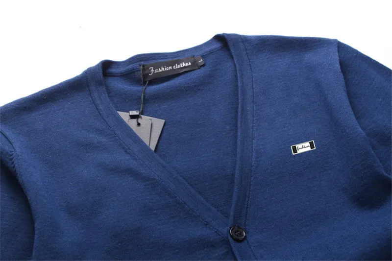 

Spring autumn new long-sleeved thin section 100% cotton men's sweaters cardigan V-neck pocket sweater casual men's jacket