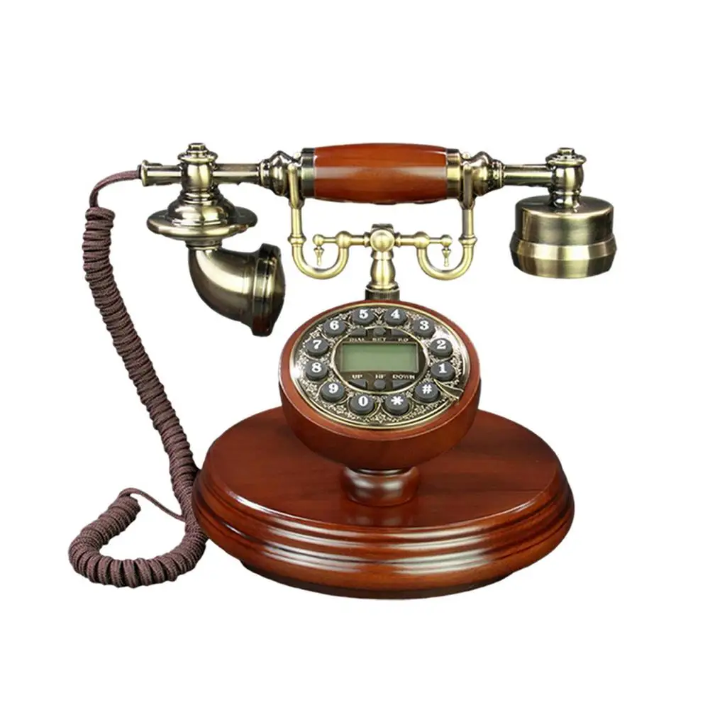 

Старинный золотистый проводной телефон, старинный модный фиксированный телефон с Умной подсветкой для офиса, дома, отеля, украшение, Европе...