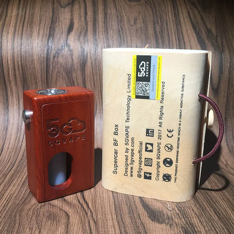5gvape supercar bf squonk box механический мод ретро дерево один 18650 мини для нижнего питания