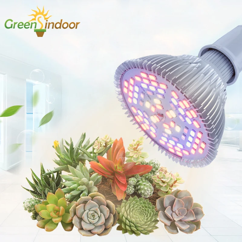 

Светодиодные лампы полного спектра для выращивания растений E27 E26, комнатное освещение s для растений, фитолампа, светодиодная лампа 80 Вт 50 В...