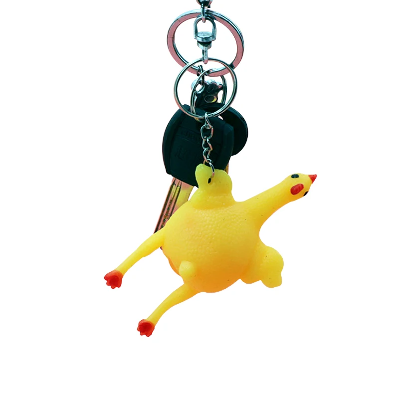 

Vent Relaxation Laying Hens Toy Squeeze Laying Hens Strange New Toy Laying Hens under Keychain Creative Spoof Squeezed Music