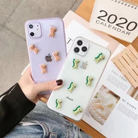 tfshining cute cartoon 3d dinosaur case for iphone 11 pro max xs max xr xs x 6 6s 7 8 plus soft tpu transparent phone back cover