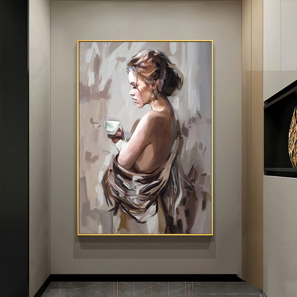 Абстрактная картина с изображением девушек на спине постеры и принты