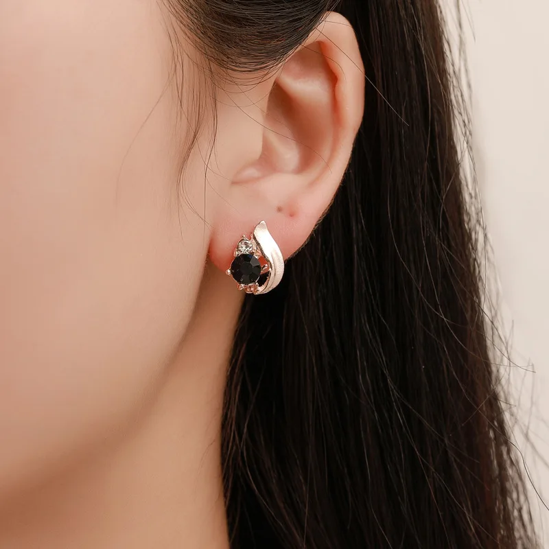 Female Obsidian Water Drop Rings Necklace Earrings Set Vintage Simple Stone Metal Pendant Necklaces Jewelry Accessories | Украшения и