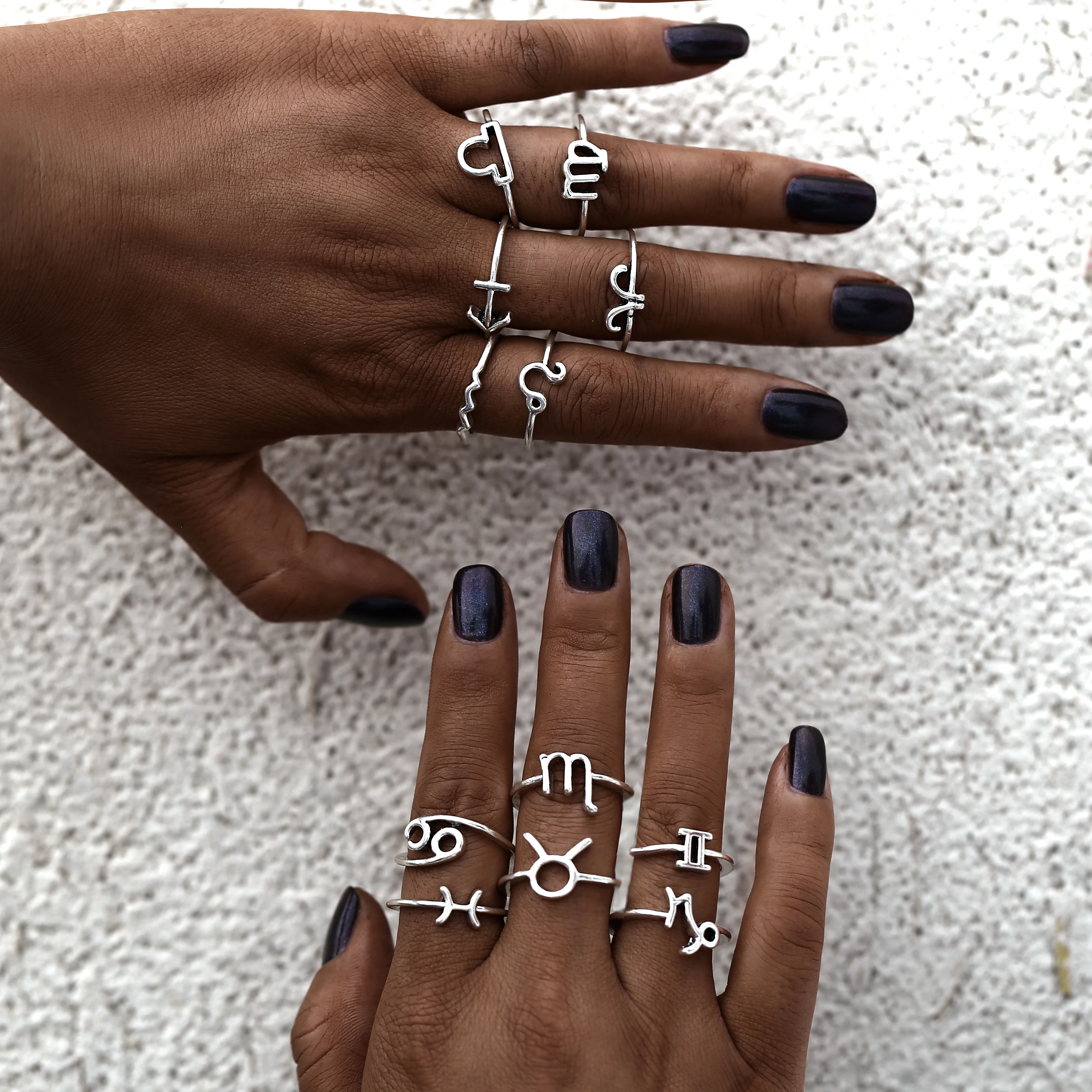 Набор колец в стиле бохо с геометрическим рисунком набор турецком цветком под