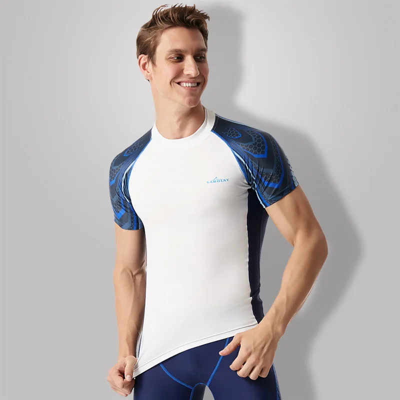 Мужская одежда для плавания Rashguard рубашка для плавания брюки L-4XL Мужской купальный костюм UPF 50+ быстросохнущая одежда для серфинга купальный костюм для серфинга - Цвет: A1