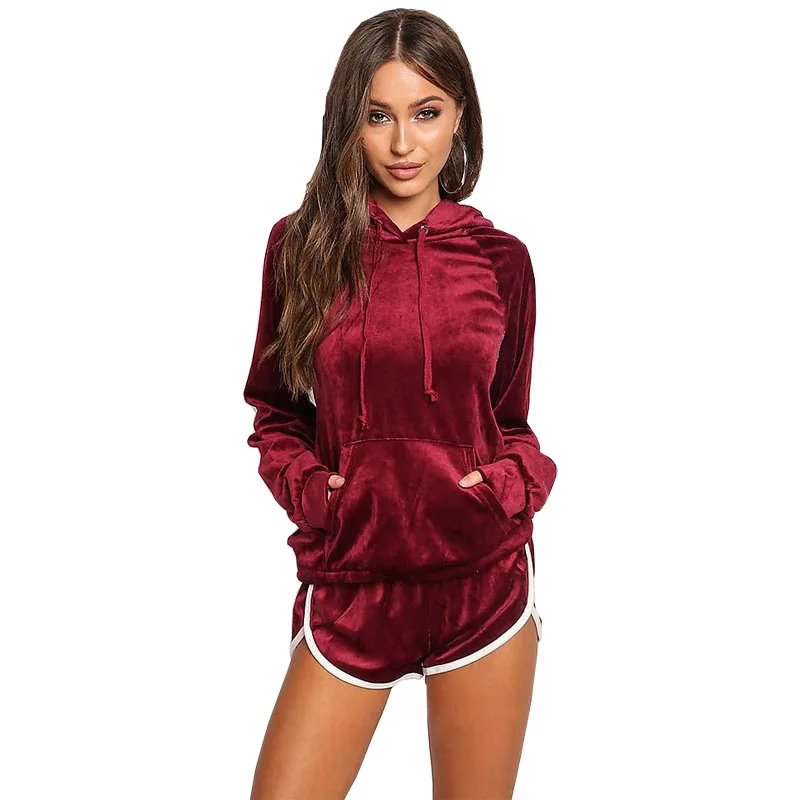 Женский велюровый спортивный костюм комплект из двух предметов Спортивная