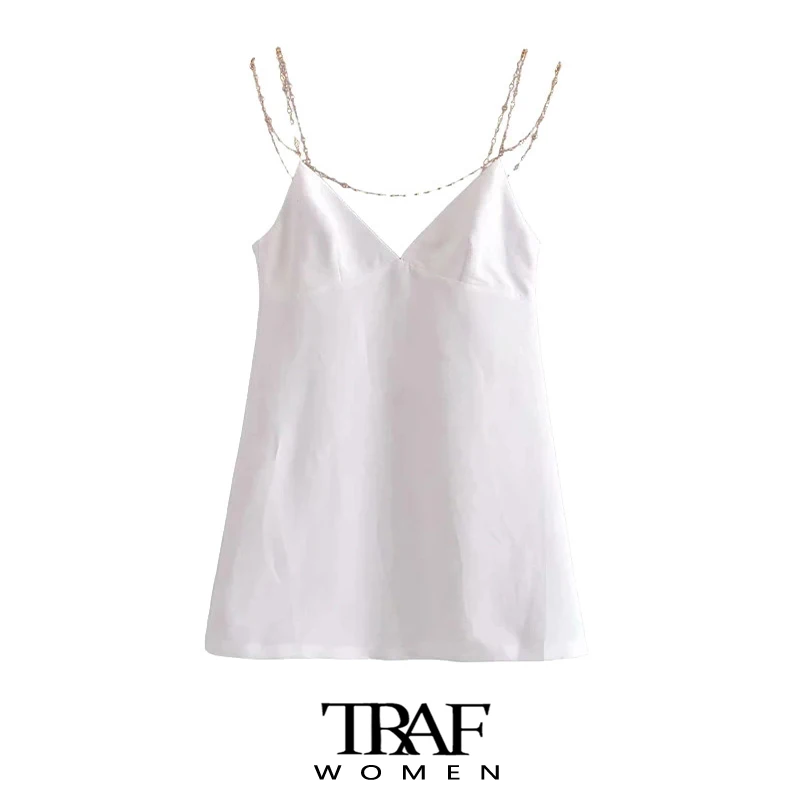 

Платье-мини женское с тонкими бретельками, открытой спиной и молнией