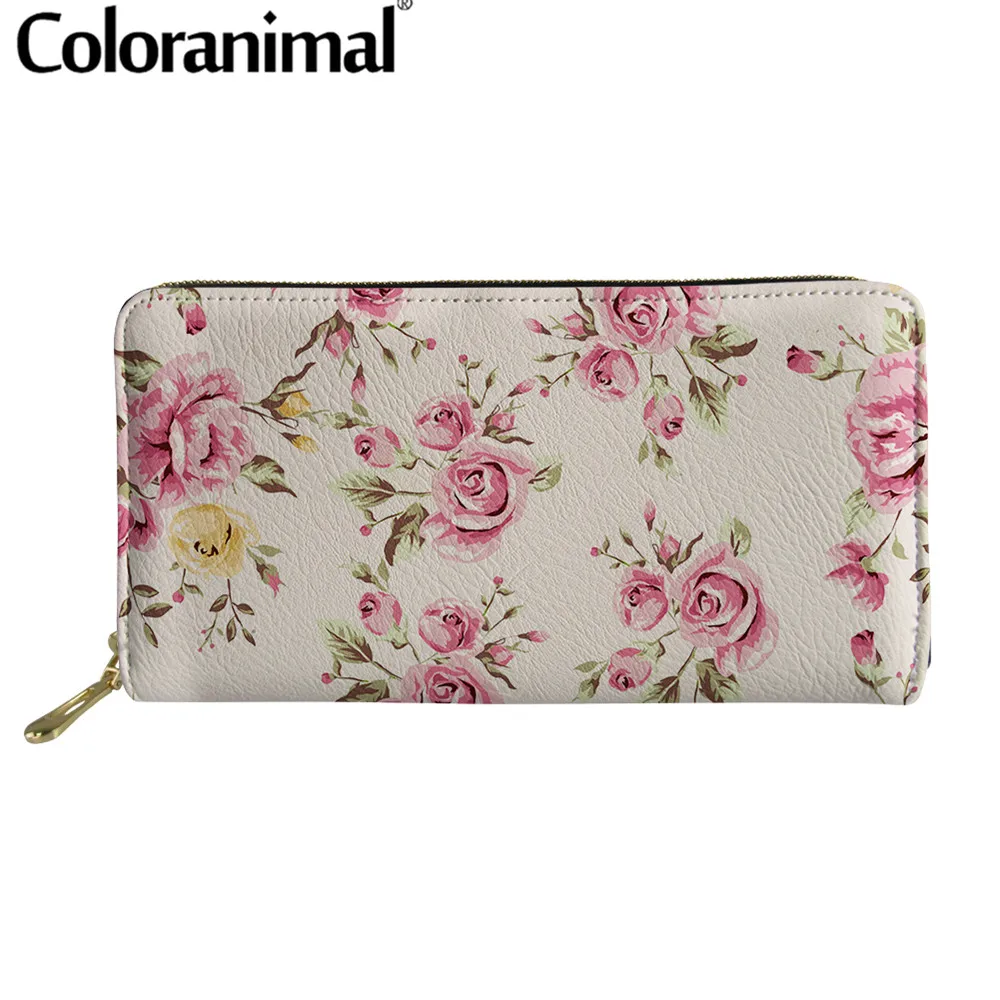 Кошелек женский из экокожи с цветными животными роскошный винтажный тоут