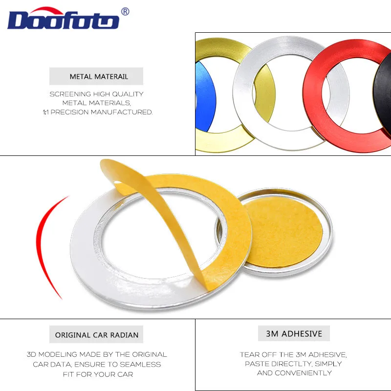 Doofoto Car Accessories - Start Stop Engine Button Cover for Jeep Patriot, Renegade, Wrangler JL, Compass, Grand Cherokee XJ - Styling image 3