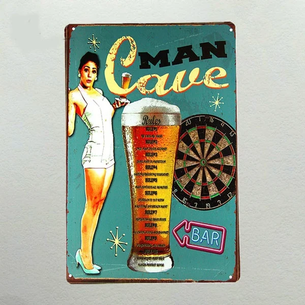 

Chic Man Cave Foe Beer Metal Poarwe Vintage Wall Art Decor Pub Tin Signl Deco