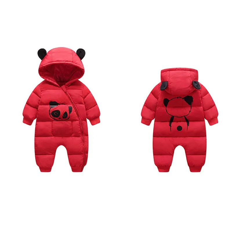 2019 Snowsuit Baby clothes Snow wear Cotton Padded One Piece Warm Outerwear Overalls Romper Kids Winter Jumpsuit Newborn Parkas | Детская
