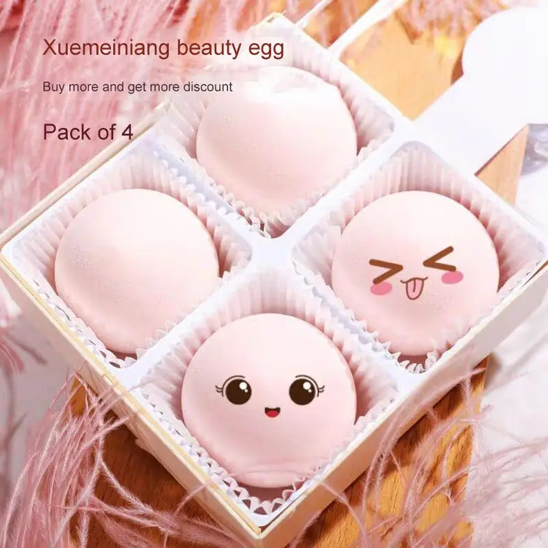 

Peach Sponge Puff Set Super Soft Cotton Candy Puff Dry Wet Dual-use Air Cushion Powder Puff Powder Foundation Puff Facial Makeup