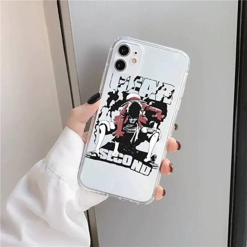 

Anime One Piece Luffy Phone Case Transparent for iPhone 11 12 mini pro XS MAX 8 7 6 6S Plus X 5S SE 2020 XR