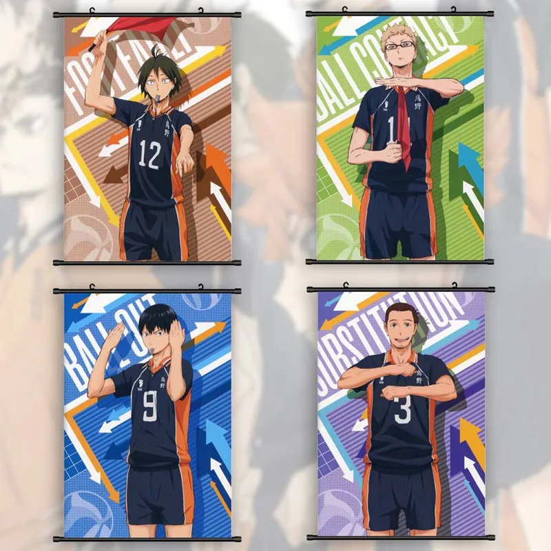 Аниме Haikyuu! Настенный постер с прокруткой манга фигурки Хината шоё тобио кагеяма