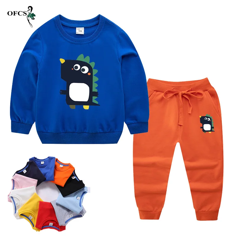 

2-12Years Unisex Baby Boy Clothes For Spring Cotton Full-Sleeved Sweatshirt+Pants Girls Tracksuit Suit Children's Clothing 2Pcs