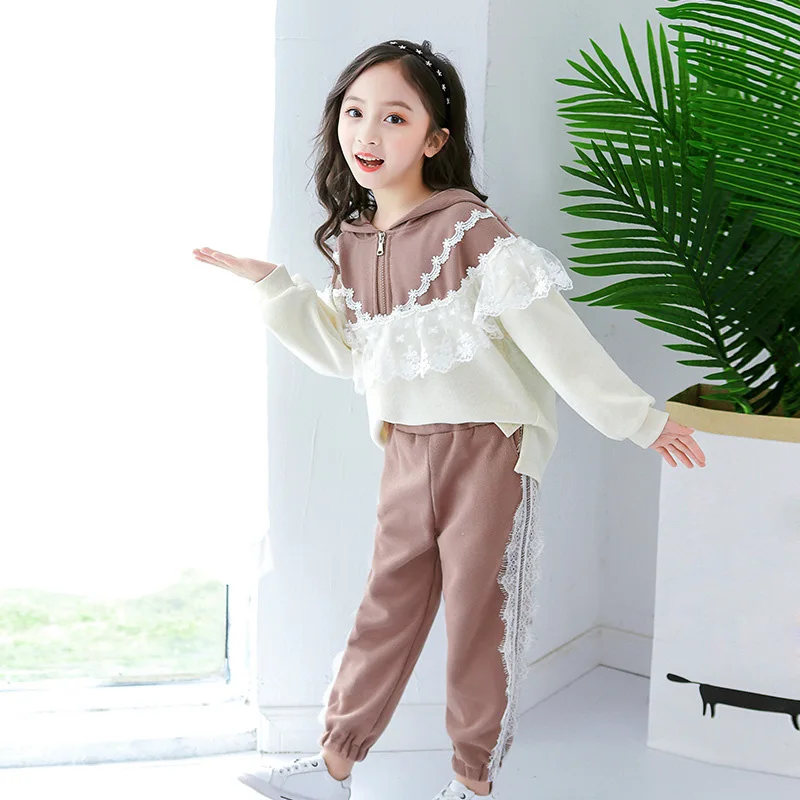 

Kids Tracksuit for Girls 2021 Cotton Girls Sport Suits Spring Fall Clothing Fashion Sweatshirt Children Outfits DT332