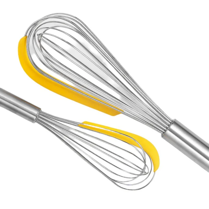 

3Pcs Set 430 Stainless Steel PP Multi-function Manual Eggbeater Household Mixer Cream Pamper Egg Tools Eggbeater Set Yellow