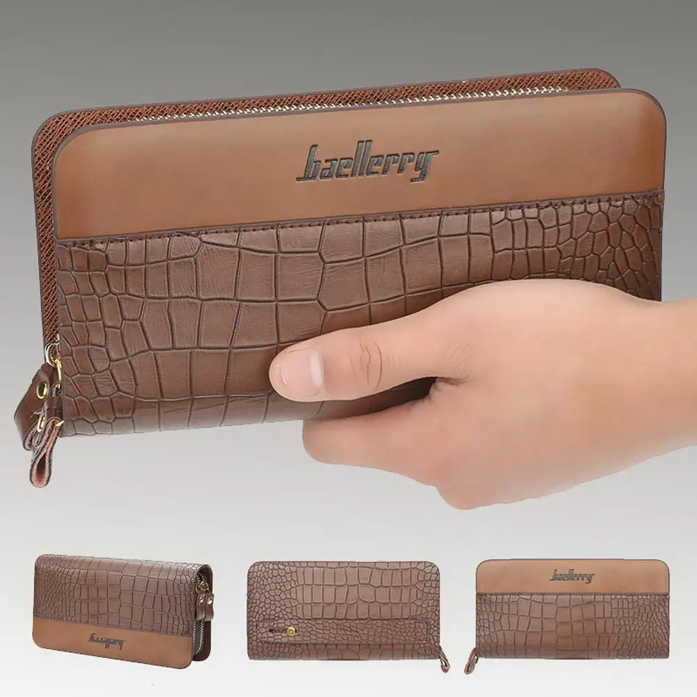 Новинка кошелек из искусственной кожи для мужчин Большой вместительный с