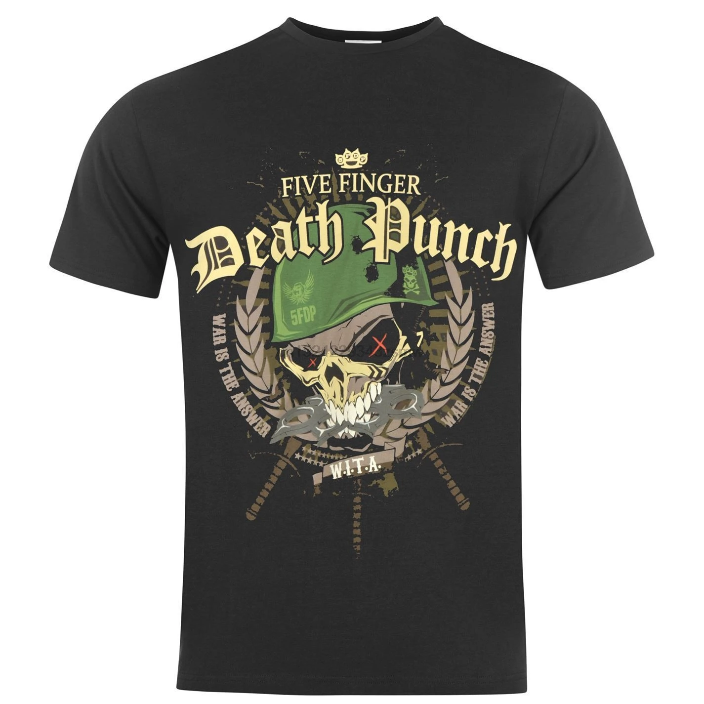 Футболка мужская черная с надписью Five Finger Death Punch War Is The Take|Мужские футболки| |