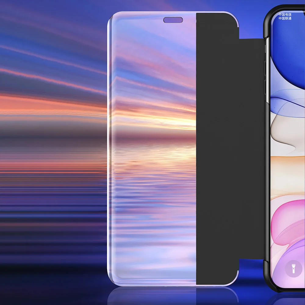 Для Apple iPhone 11 Pro Max Xs XR X 6/6s/7/8 Plus зеркало вид Смарт флип чехол 360 полная защита
