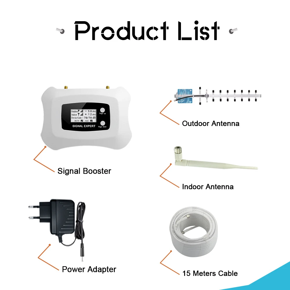 

4G LTE Repeater GSM 1800mhz Cellular Amplifier 4g GSM 1800 Signal Repeater LCD Display Mobile Phone Cellular Signal booster 70dB