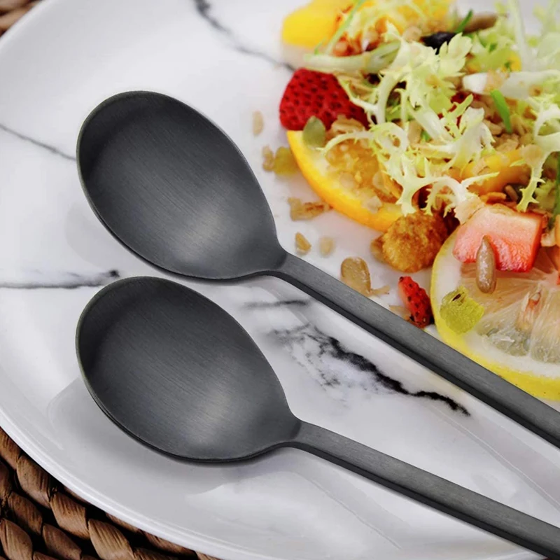 8 шт. ложки из нержавеющей стали для супа азиатские с длинной ручкой риса столовые