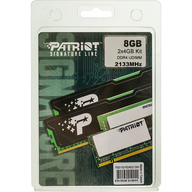 Память DDR4 2x4Gb 2133MHz Patriot PSD48G2133KH RTL PC4-17000 CL15 DIMM 288-pin 1.2В | Компьютеры и офис