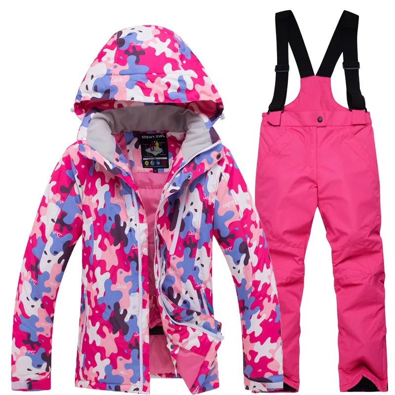 Waterproof Thicken Warm Female Ski Suit Sets Climbing Skiing Winter Snow Jacket+Pant Ladies Outdoor Windproof Snowboard Sets gsou snow female ski sets authentic double snowboard clothing korean style outdoor waterproof windproof snow town women ski suit