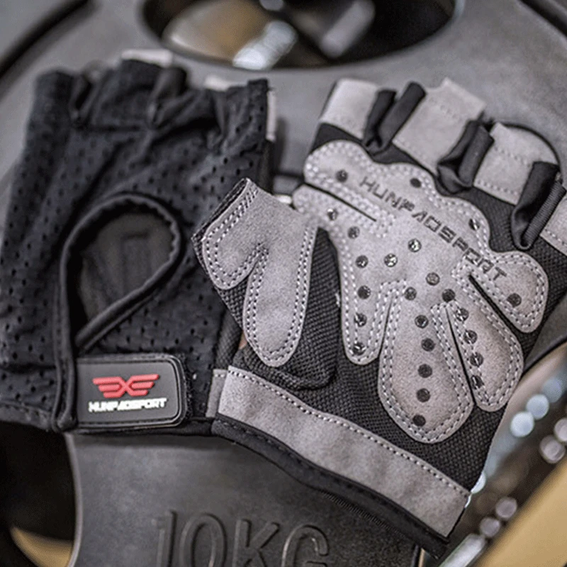 Дышащие перчатки для тренажерного зала с открытыми пальцами бодибилдинга и