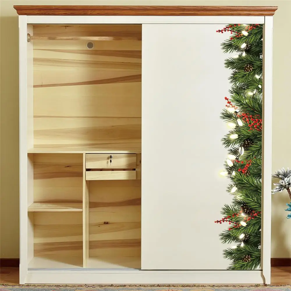 Merry Christmas Wall Stickers RemovableChristmas Tree Shop Window Decals Decorations For Home raamstickers kerst SD | Дом и сад