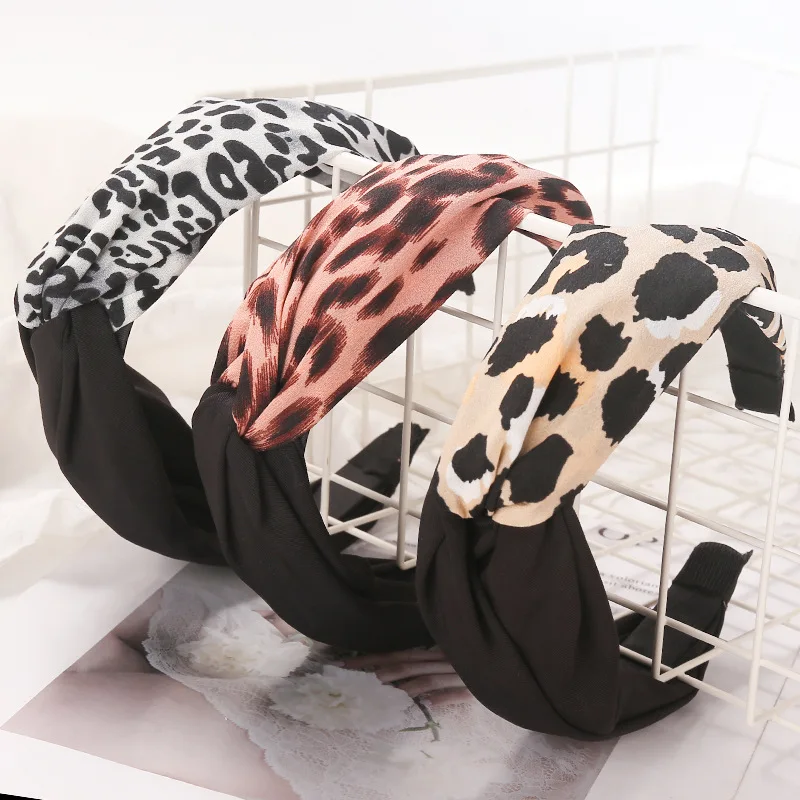 Bohemian Leopard Knot Hairband Ladies Ethnic Geometric Pattern Snake Animal Print Knotted Hair Accessories |