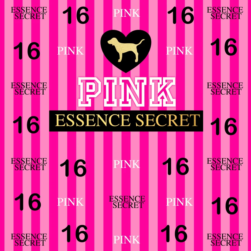 

8x8FT Happy 16 Birthday Sweet Sixteen Pink Gold Black Birthday Custom Photo Studio Backgrounds Backdrops Vinyl 240cm x 240cm