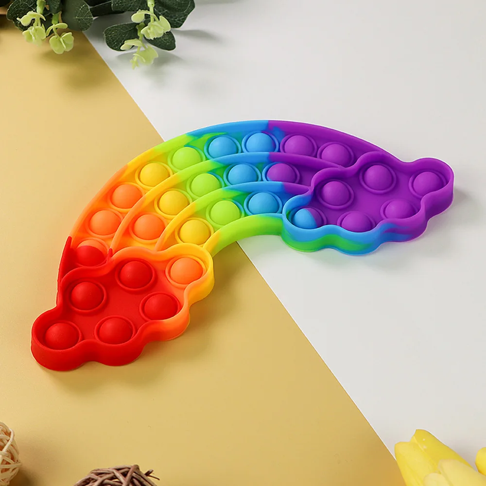 Juego sensorial para ni&ntilde;os, juguete relajante para la ansiedad y el autismo, puente de arco&iacute;ris, Nube Simple, hoyuelos, Burbuja, 2021-1